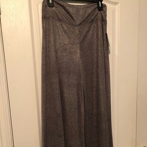Silver metallic palazzo pants
